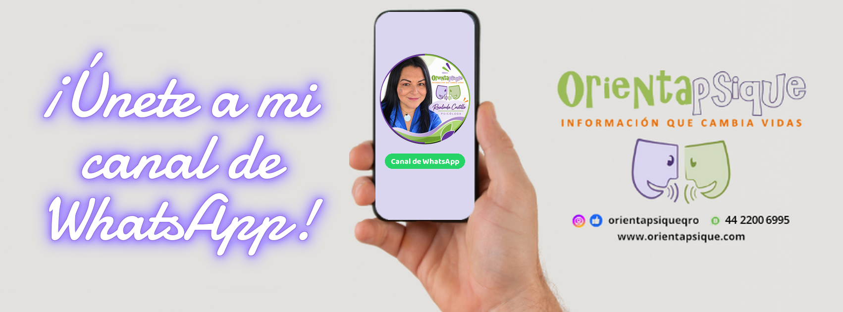 Únete al canal de WhatsApp de la Psic. Rosalinda Castillo